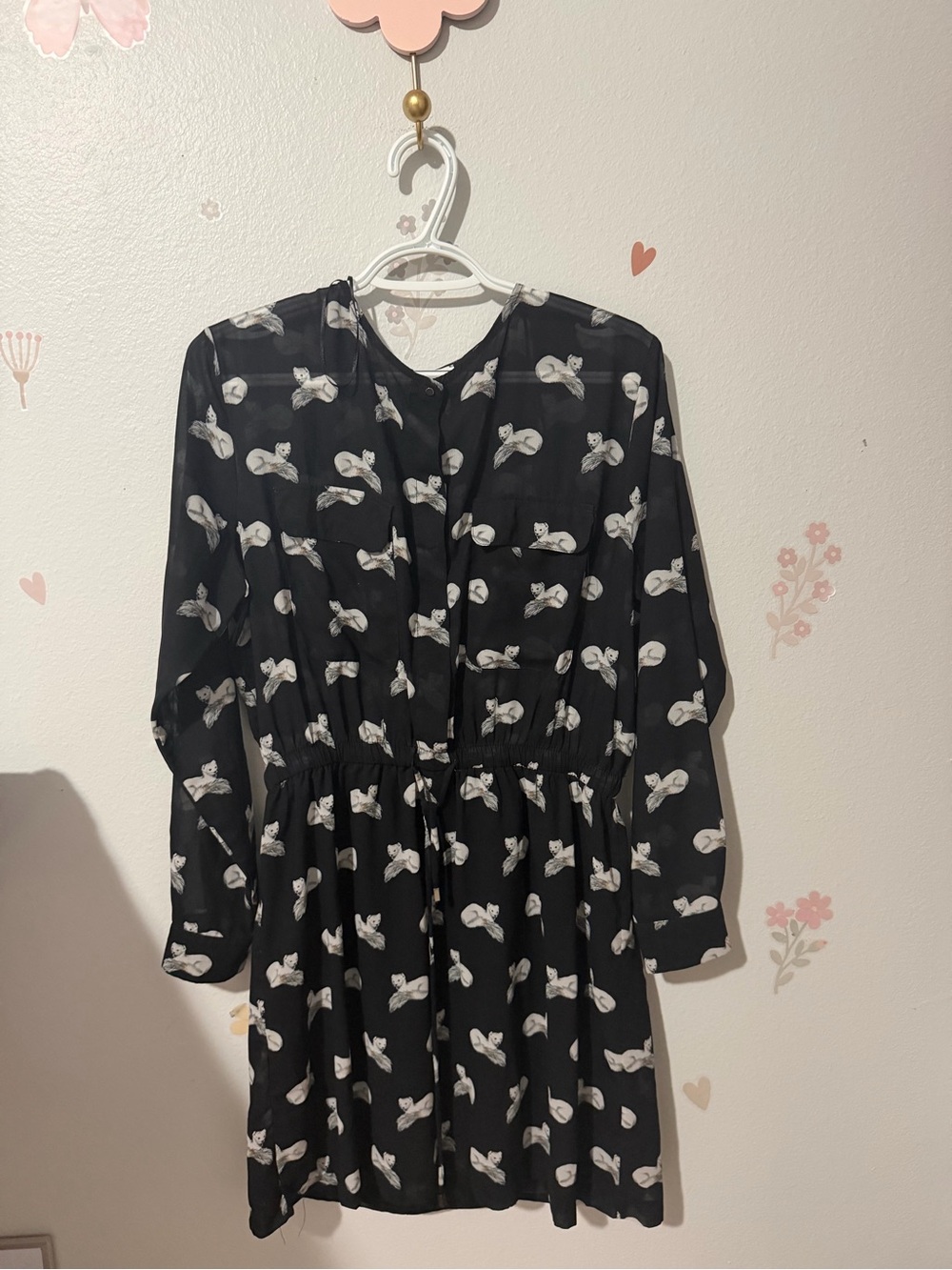 Mango Black Floral-Print Suit Dress